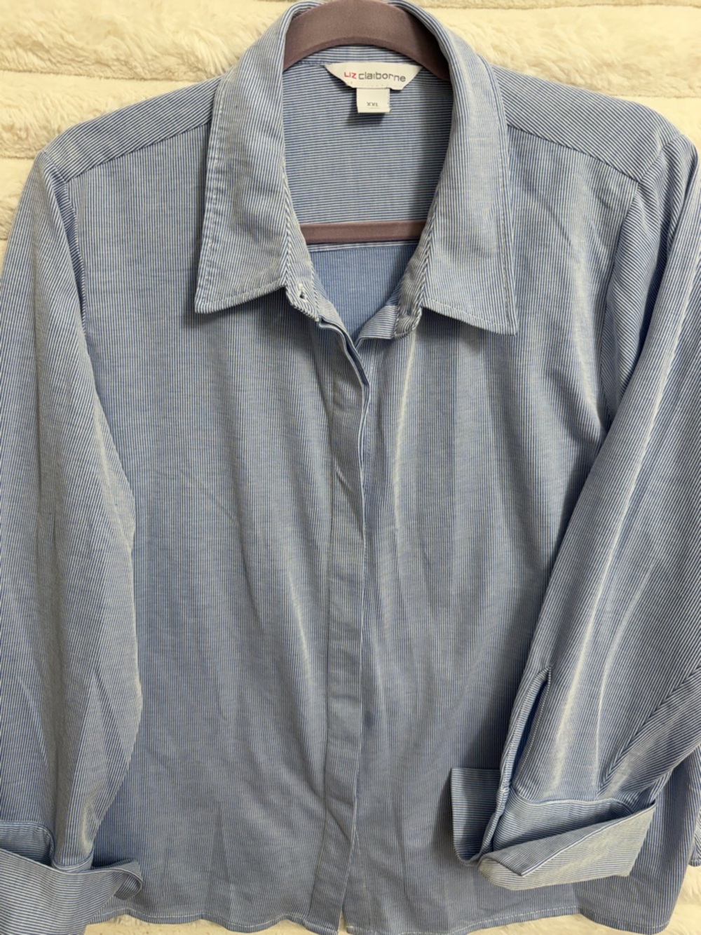 Liz Claiborne Light Blue Pinstripe Men's Button-Down Shirt